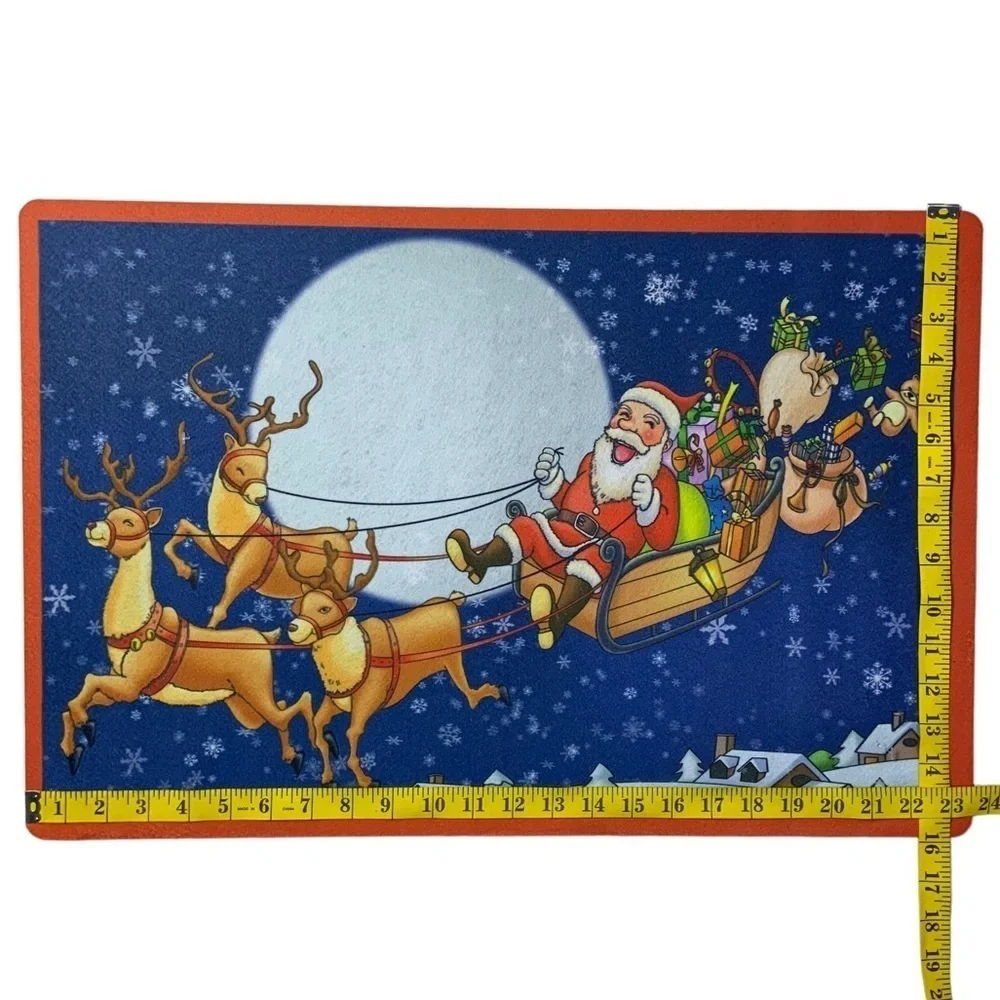 Christmas Holiday Doormat Santa Sleigh Rug Accent Mat Festive Decor 16 X 24 In